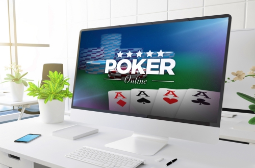 online poker on a desktop computer